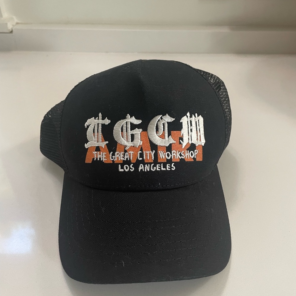 AMIRI Black Mesh Trucker Hat